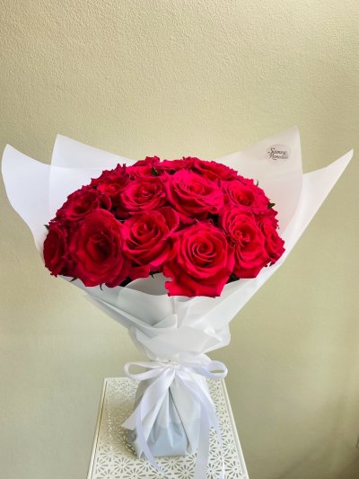 Dark pink Rose Bouquet by Siamese Remedies